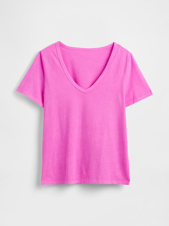 Gap Organic Cotton VintageSoft V-Neck T-Shirt — photo 6