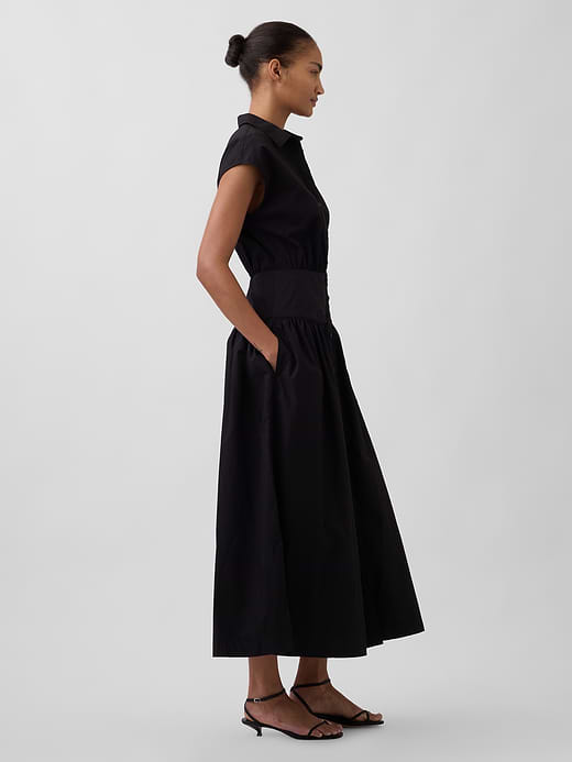 Gap Poplin Drop-Waist Maxi Shirtdress — photo 4