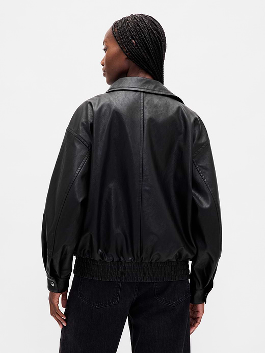 Gap Oversized Vegan Leather Jacket — photo 4