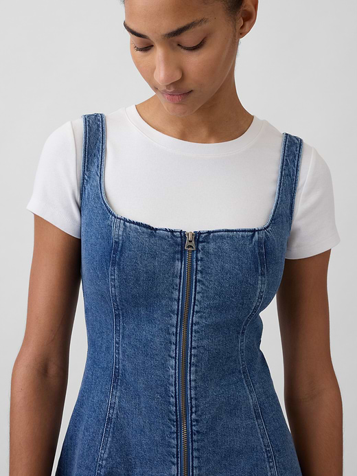 Gap Denim Zip-Front Mini Dress — photo 5