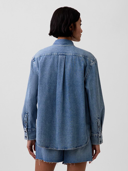Gap UltraSoft Denim Oversized Shirt — photo 4