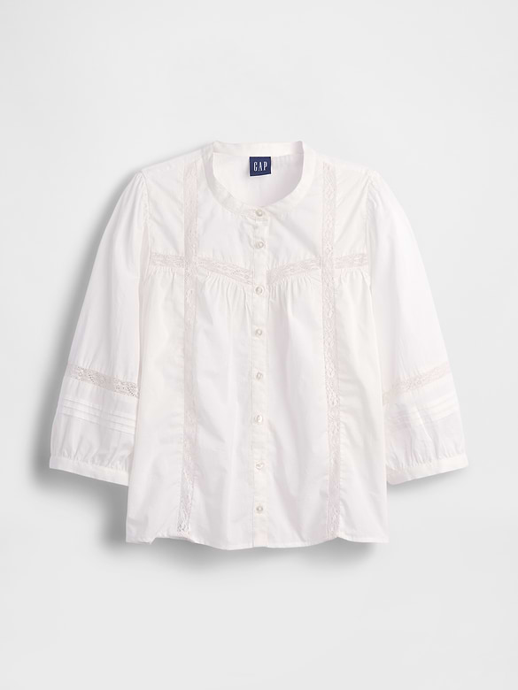 Gap Lace-Trim Button-Front Swing Top — photo 6