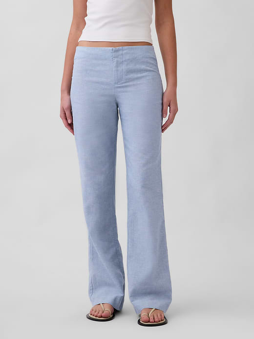 Gap Low Rise Linen-Blend Flare Pants — photo 3