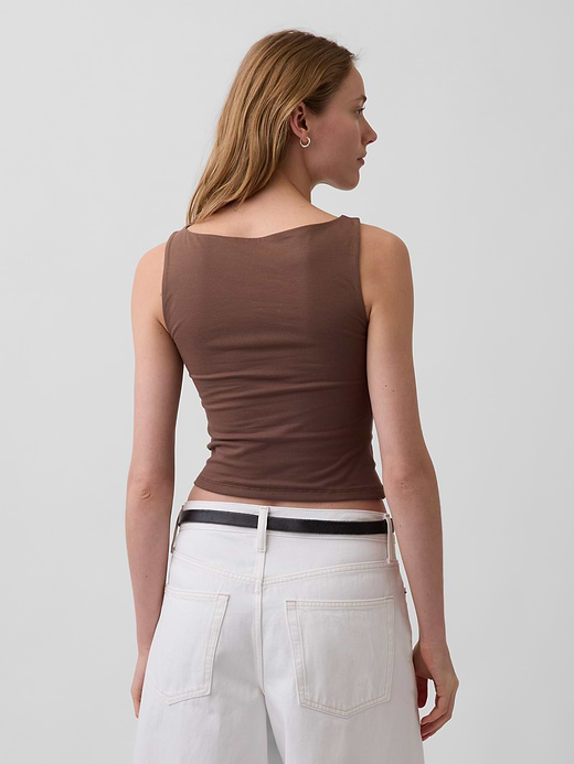 Gap CloseKnit Jersey Boatneck Crop Tank Top — photo 4