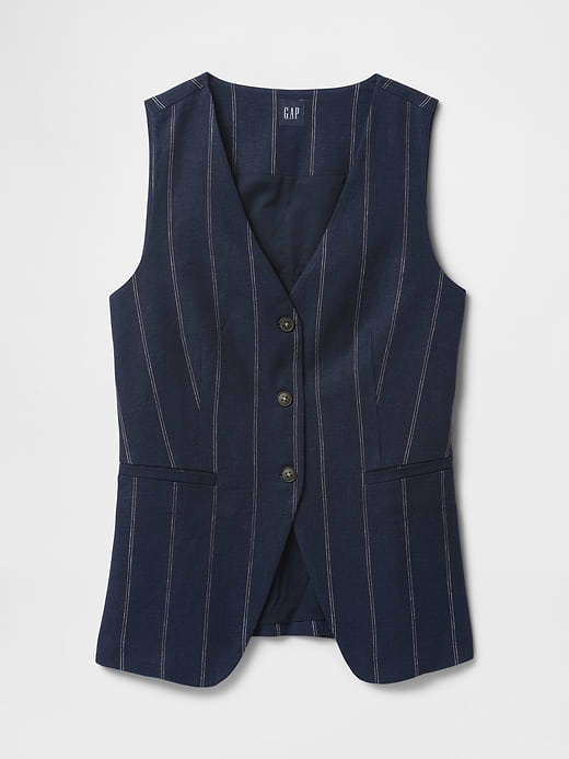 Gap Linen-Blend Longline Vest — photo 6