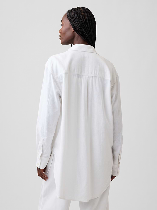 Gap Linen-Blend Oversized Tunic Shirt — photo 4