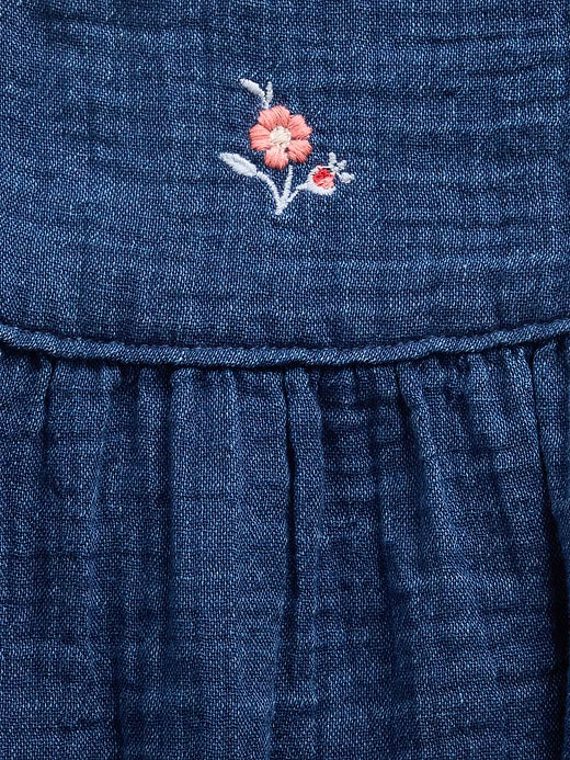 Gap Baby Cotton Gauze Denim Bubble Bodysuit — photo 4