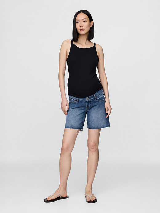 Gap 7" Maternity Full Panel Denim Bermuda Shorts — photo 1