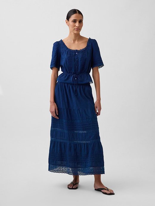 Gap Lace-Trim Peplum Top — photo 3