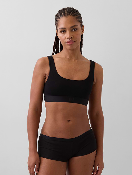 Gap Organic Stretch Cotton Gap Logo Bralette — photo 1