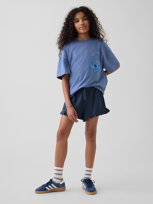 Gap Kids Cotton Gauze Denim Easy Ruffle Shorts — photo 1