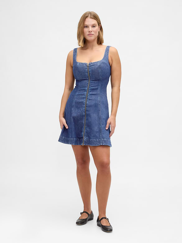 Gap Denim Zip-Front Mini Dress — photo 6