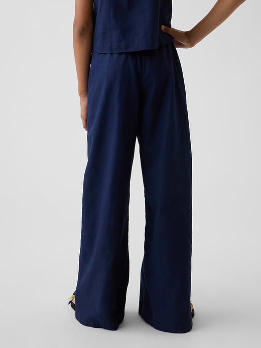 Gap Kids Linen-Cotton Easy Wide-Leg Pants — photo 5