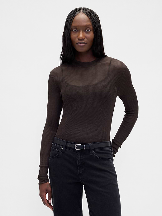 Gap High-Neck Sheer Sweater — photo 1
