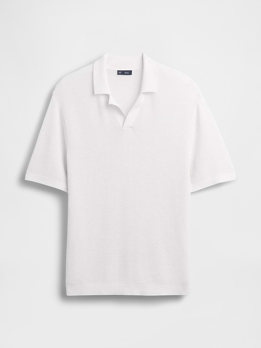 Gap Linen-Blend Camp Polo Sweater Shirt — photo 6