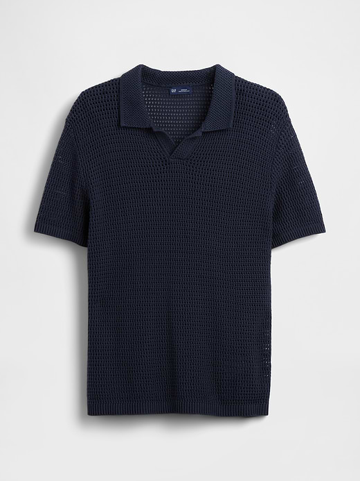 Gap Mesh Polo Sweater — photo 6