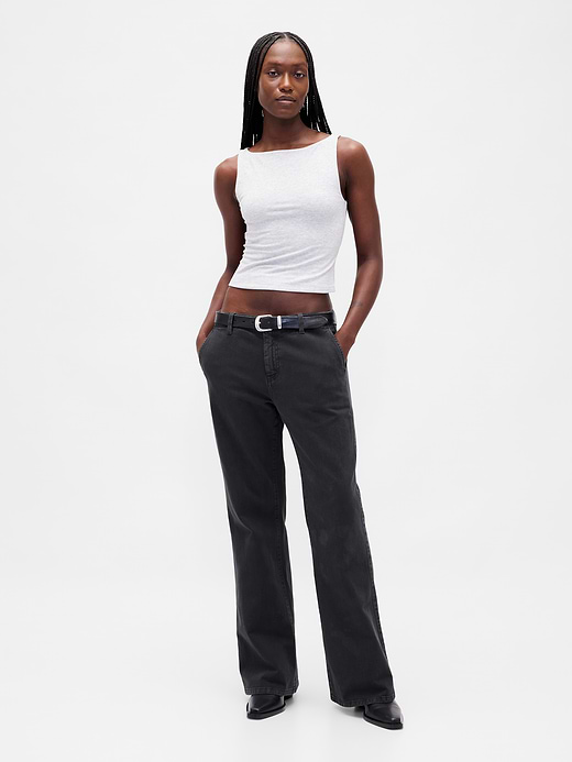 Gap Low Rise Relaxed Flare Khakis — photo 1