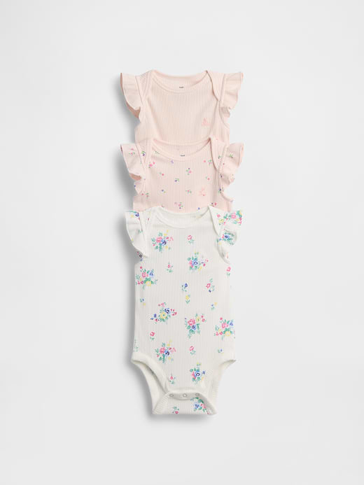 Gap Baby First Favorites TinyRib Ruffle Bodysuit (3-Pack) — photo 1