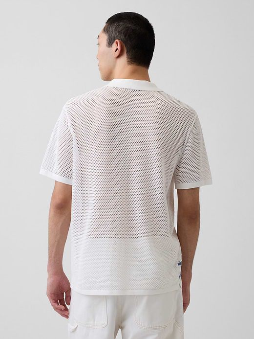 Gap Stripe Camp Collar Sweater Shirt — photo 4
