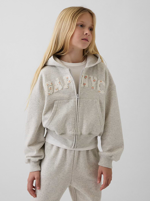 Gap Kids VintageSoft Oversized Logo Zip Hoodie — photo 1