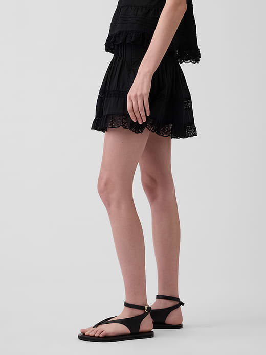 Gap Pintuck Lace-Trim Easy Mini Skort — photo 4