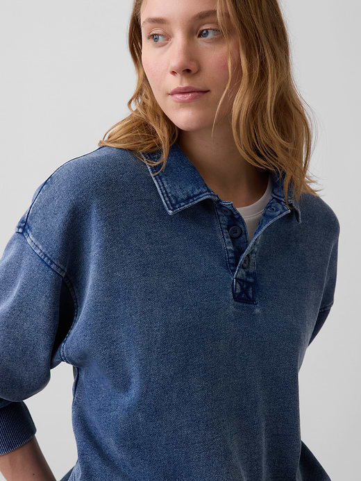 Gap VintageSoft Terry Oversized Polo Sweatshirt — photo 5
