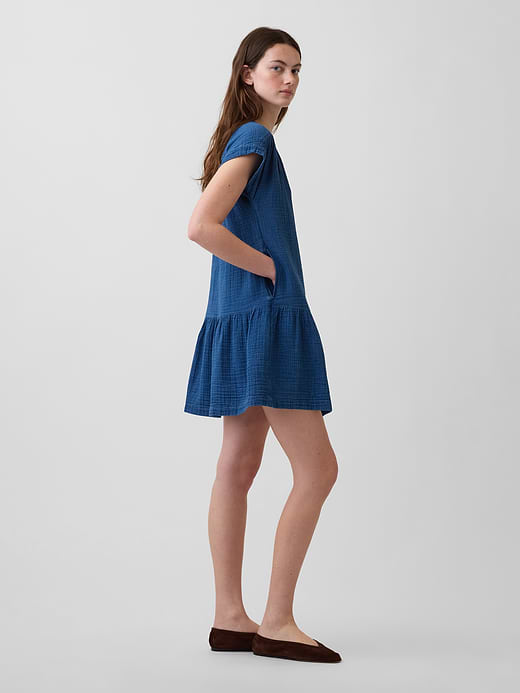 Gap Cotton Gauze Drop-Waist Shirtdress — photo 4