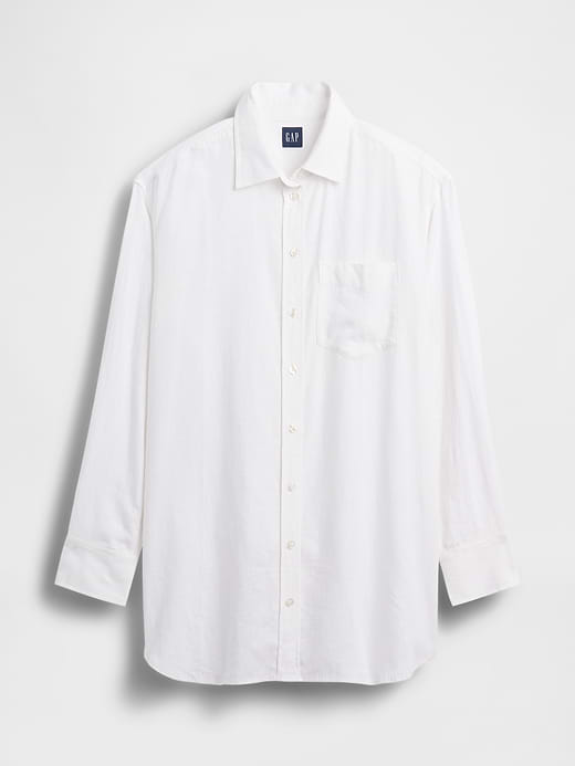 Gap Linen-Blend Oversized Tunic Shirt — photo 6