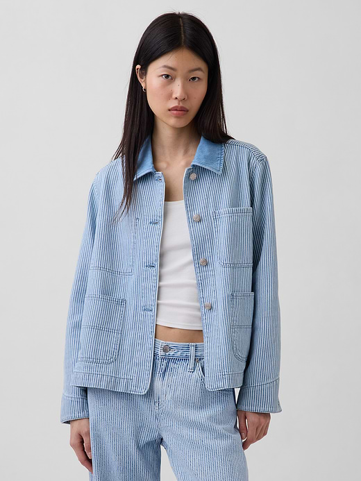 Gap Denim Stripe Chore Jacket — photo 1