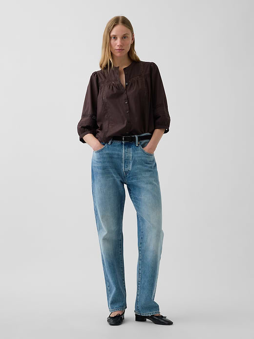 Gap Lace-Trim Button-Front Swing Top — photo 3
