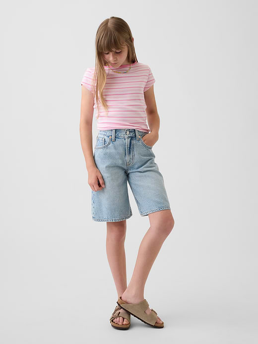 Gap Kids Mid Rise Longline Denim Shorts — photo 1