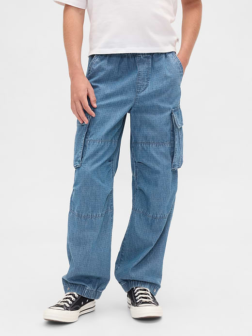 Gap Kids Denim Baggy Cargo Joggers — photo 4
