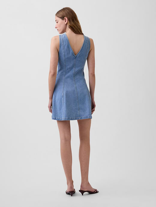 Gap Denim Seamed Zip-Front Mini Dress — photo 3