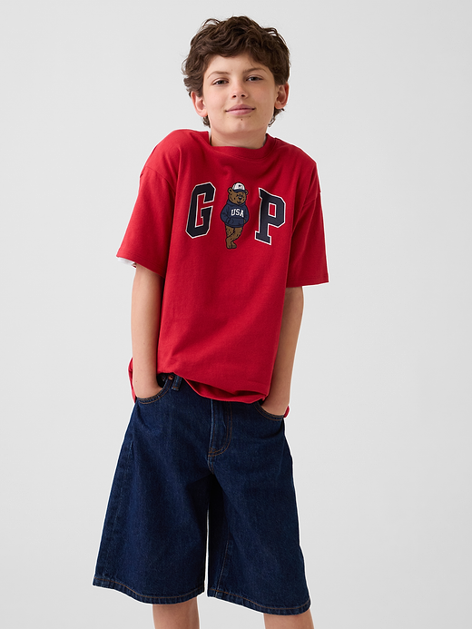 Gap Kids Heavyweight Relaxed Gap Logo T-Shirt — photo 1