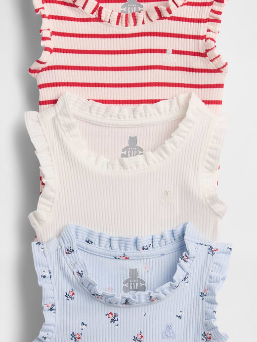 Gap Baby First Favorites TinyRib Ruffle Tank Bodysuit (3-Pack) — photo 4