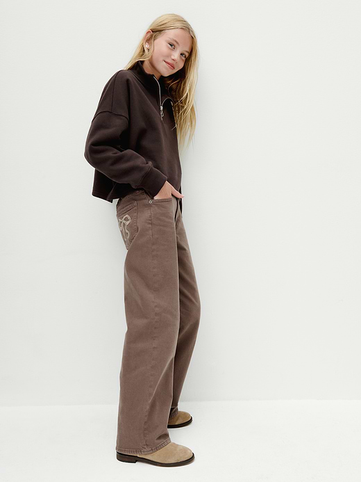 Gap Kids Low Rise Stride Wide-Leg Jeans — photo 9