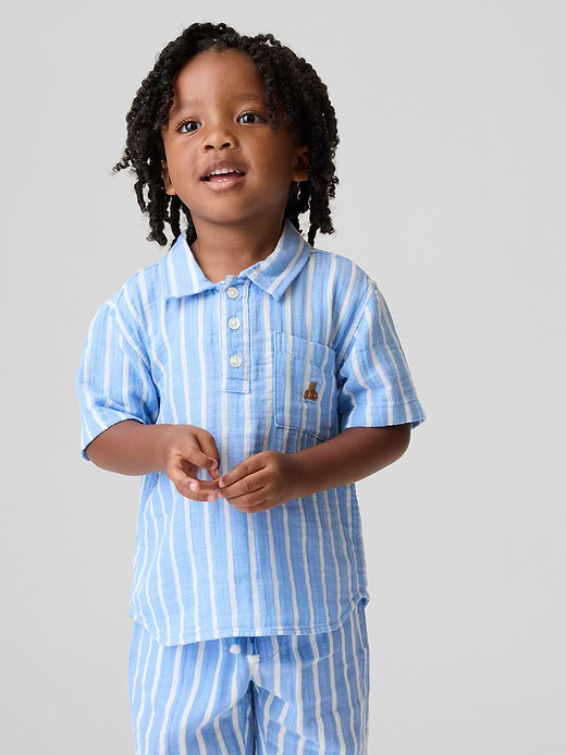 Gap Baby & Toddler Cotton Gauze Print Polo Shirt — photo 1