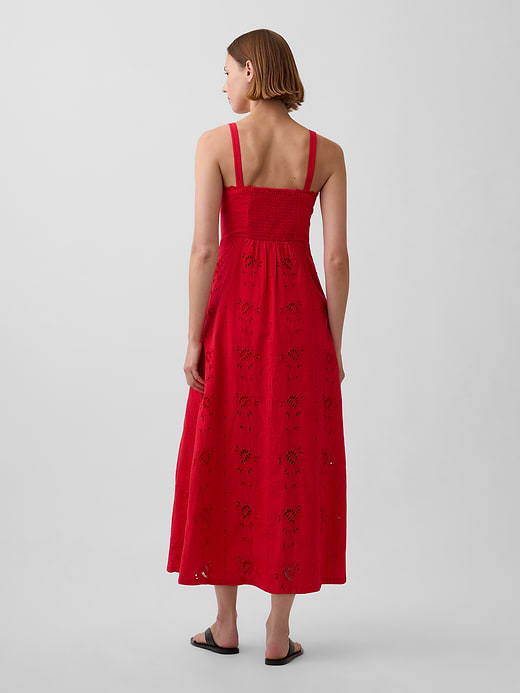Gap Linen-Blend Embroidered Cami Maxi Dress — photo 3