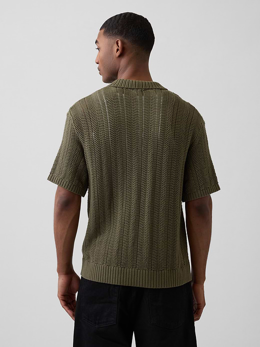Gap Herringbone Crochet Sweater Shirt — photo 4