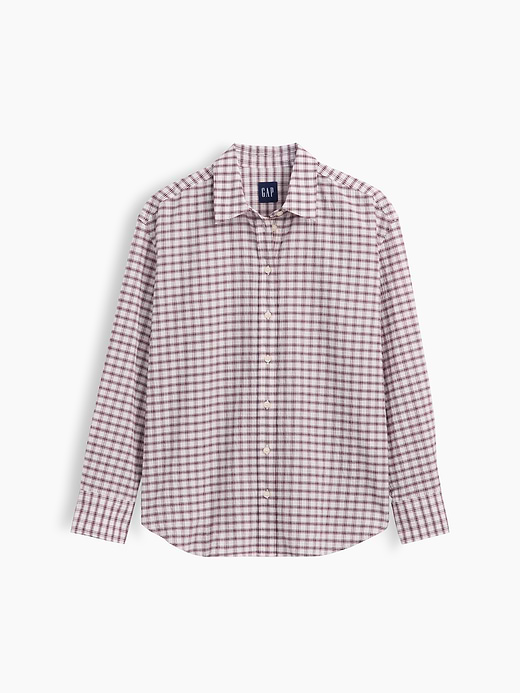 Gap Seersucker Plaid Oversized Shirt — photo 6