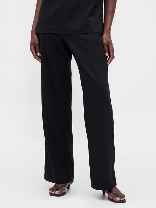 Gap Low Rise Linen-Blend Flare Pants — photo 3