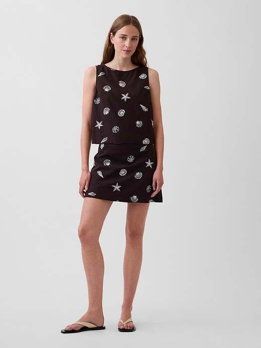 Gap Linen-Blend Crop Shell Tank Top — photo 3