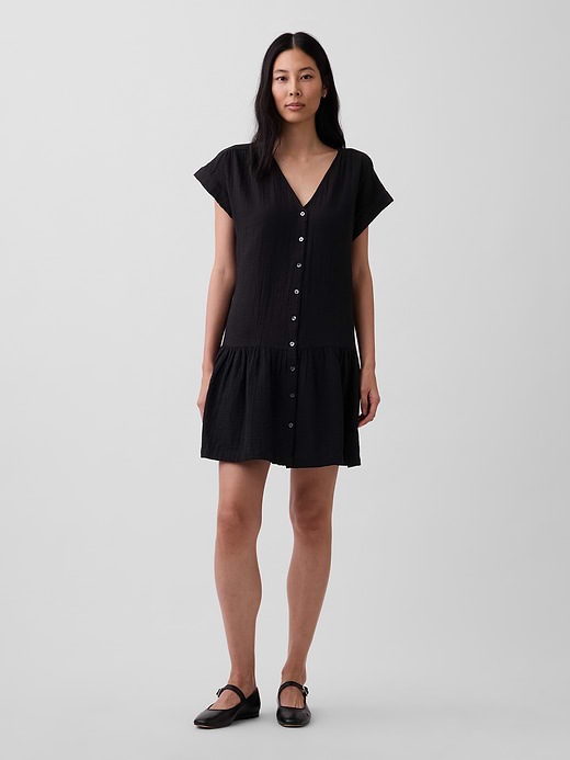 Gap Cotton Gauze Drop-Waist Shirtdress — photo 1