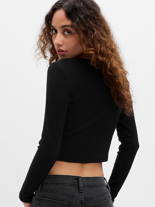 Gap Cropped Rib T-Shirt — photo 3