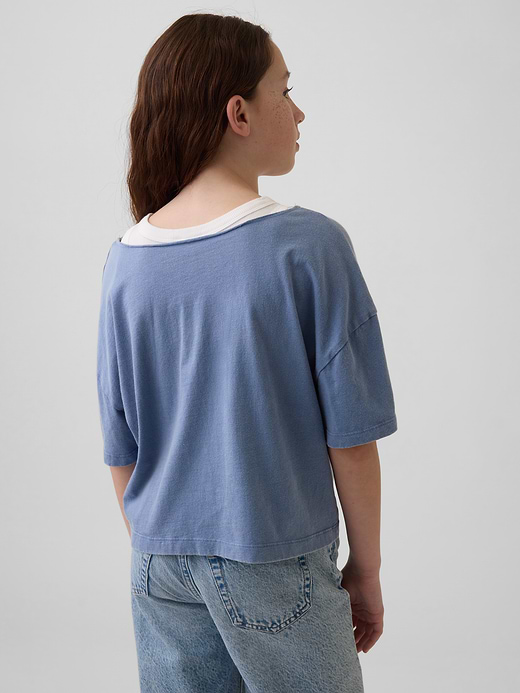 Gap Kids Oversized Wide-Neck T-Shirt — photo 4