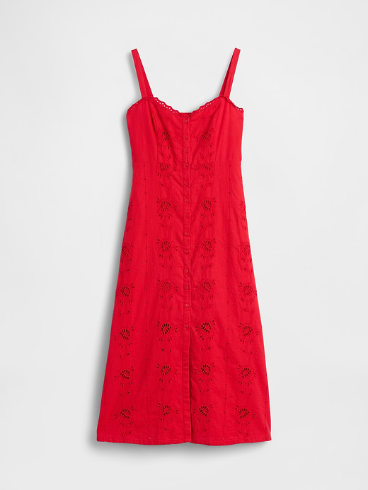 Gap Linen-Blend Embroidered Cami Maxi Dress — photo 6