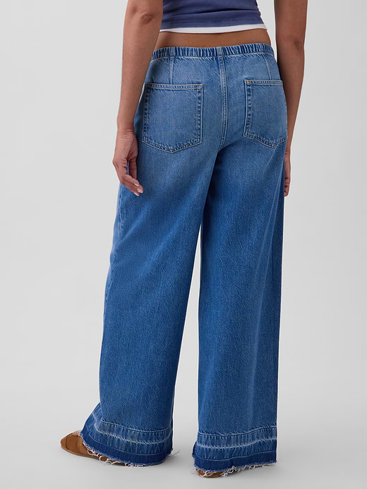 Gap Mid Rise UltraSoft Pleated Easy Baggy Jeans — photo 5