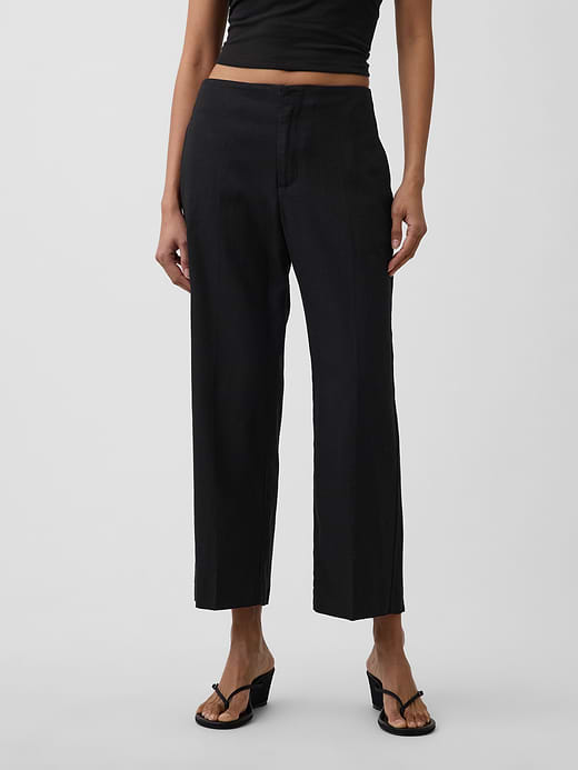 Gap Linen-Blend Relaxed Straight Ankle Pants — photo 3