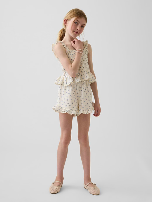 Gap Kids Cotton Gauze Smocked Peplum Top — photo 5