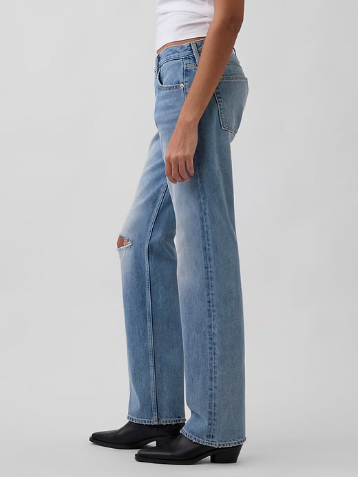 Gap Mid Rise Rigid Relaxed Straight Jeans — photo 4